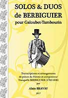 couverture du livre Solos et Duos de Berbiguier pour galoubet-tambourin crit par Bravay Alain
