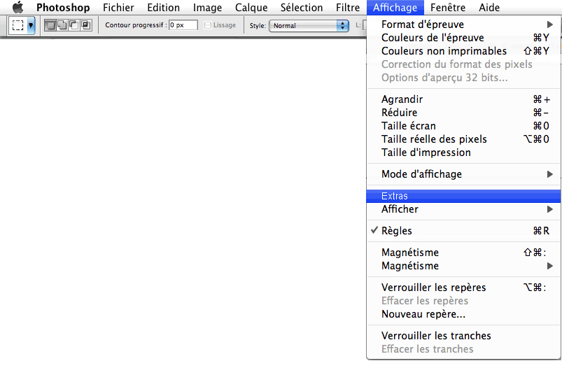 photoshop afficher extra