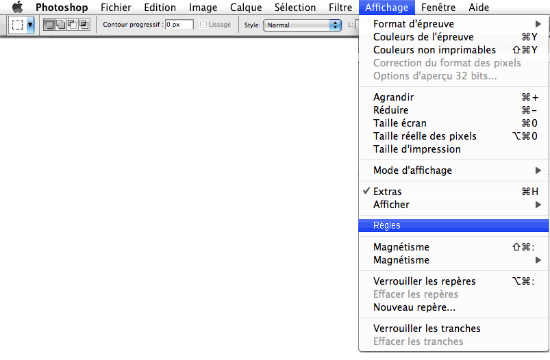 photoshop afficher règles