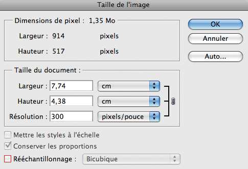 taille image reechantillonage