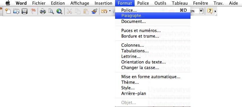 word paragraphes
