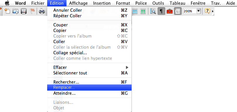word remplacer du texte